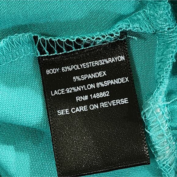 Torrid teal lace trimmed knit ruffled midi dress size 00 size 10 medium‎ - Picture 7 of 10